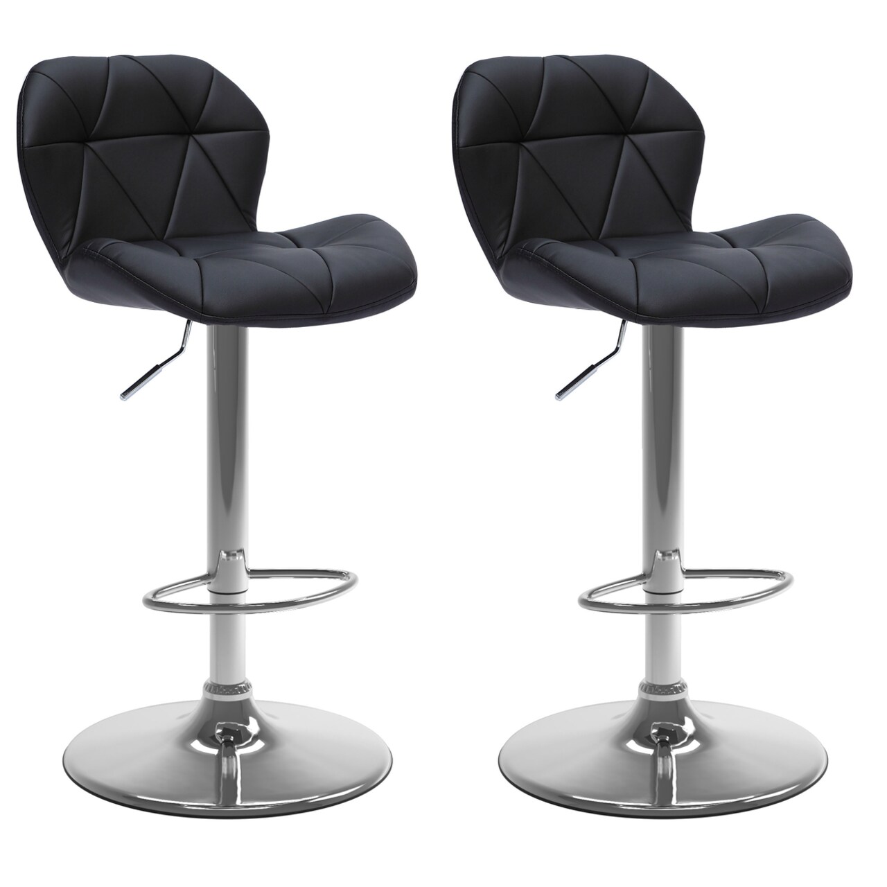 Corliving Adjustable Mid Back Geometric Tufted Barstool Set Of 2